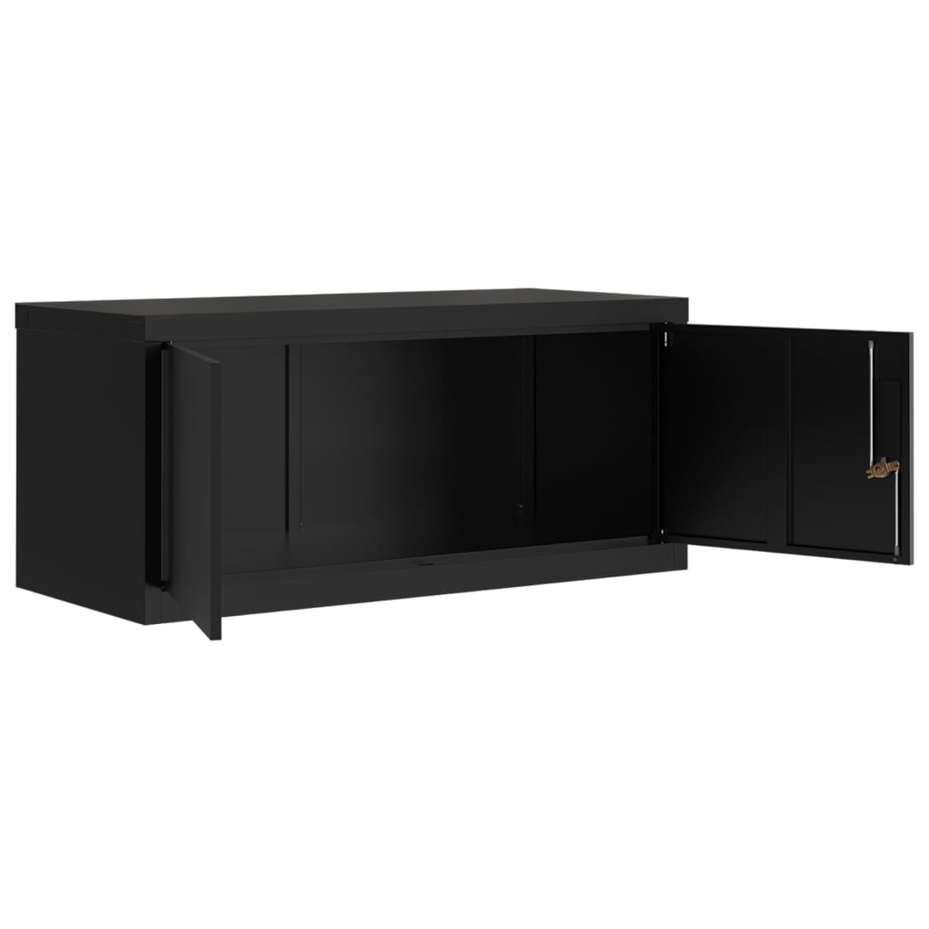 Ormarić za spise crni 90 x 40 x 220 cm čelični