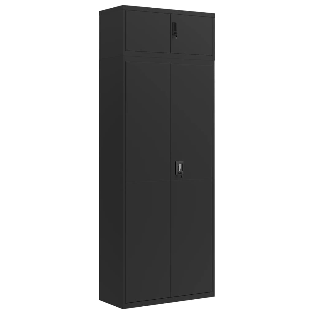 Ormarić za spise crni 90 x 40 x 240 cm čelični