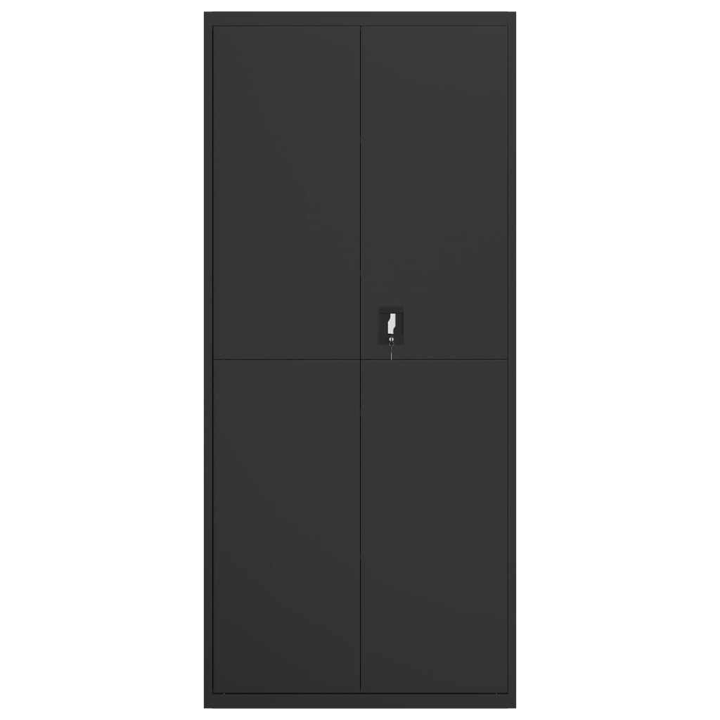 Ormarić za spise crni 90 x 40 x 240 cm čelični