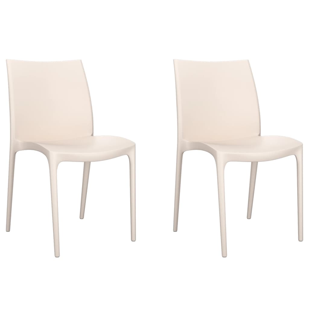 Vrtne stolice 2 kom krem 50 x 46 x 80 cm od polipropilena
