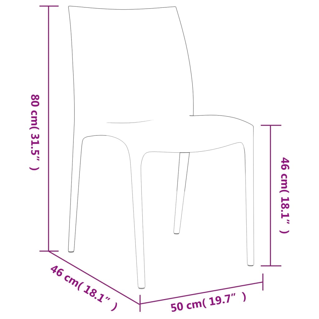 Vrtne stolice 2 kom krem 50 x 46 x 80 cm od polipropilena