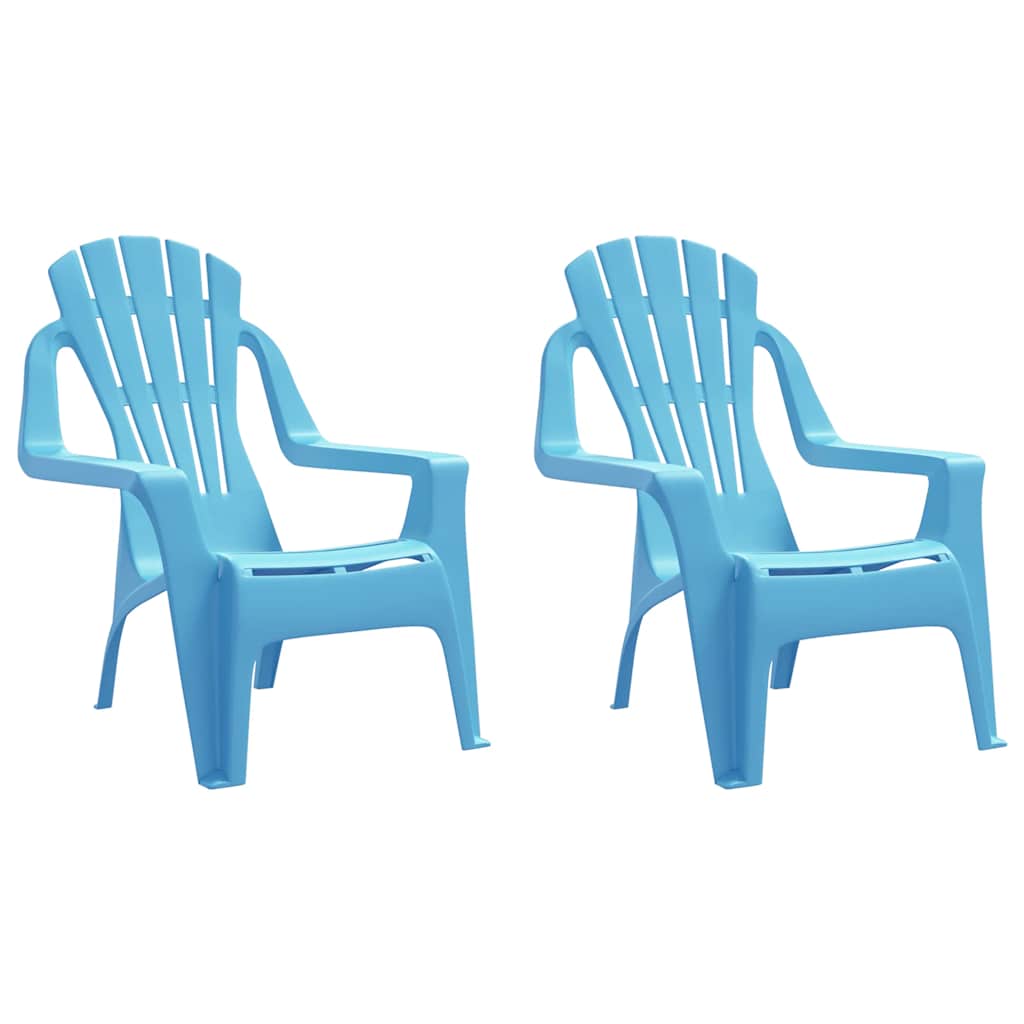 Vrtne stolice za djecu 2 kom plave 37x34x44 cm PP izgled drva
