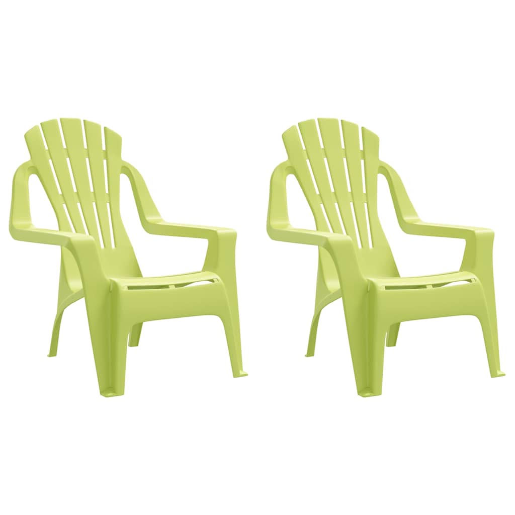 Vrtne stolice za djecu 2 kom zelene 37x34x44 cm PP izgled drva