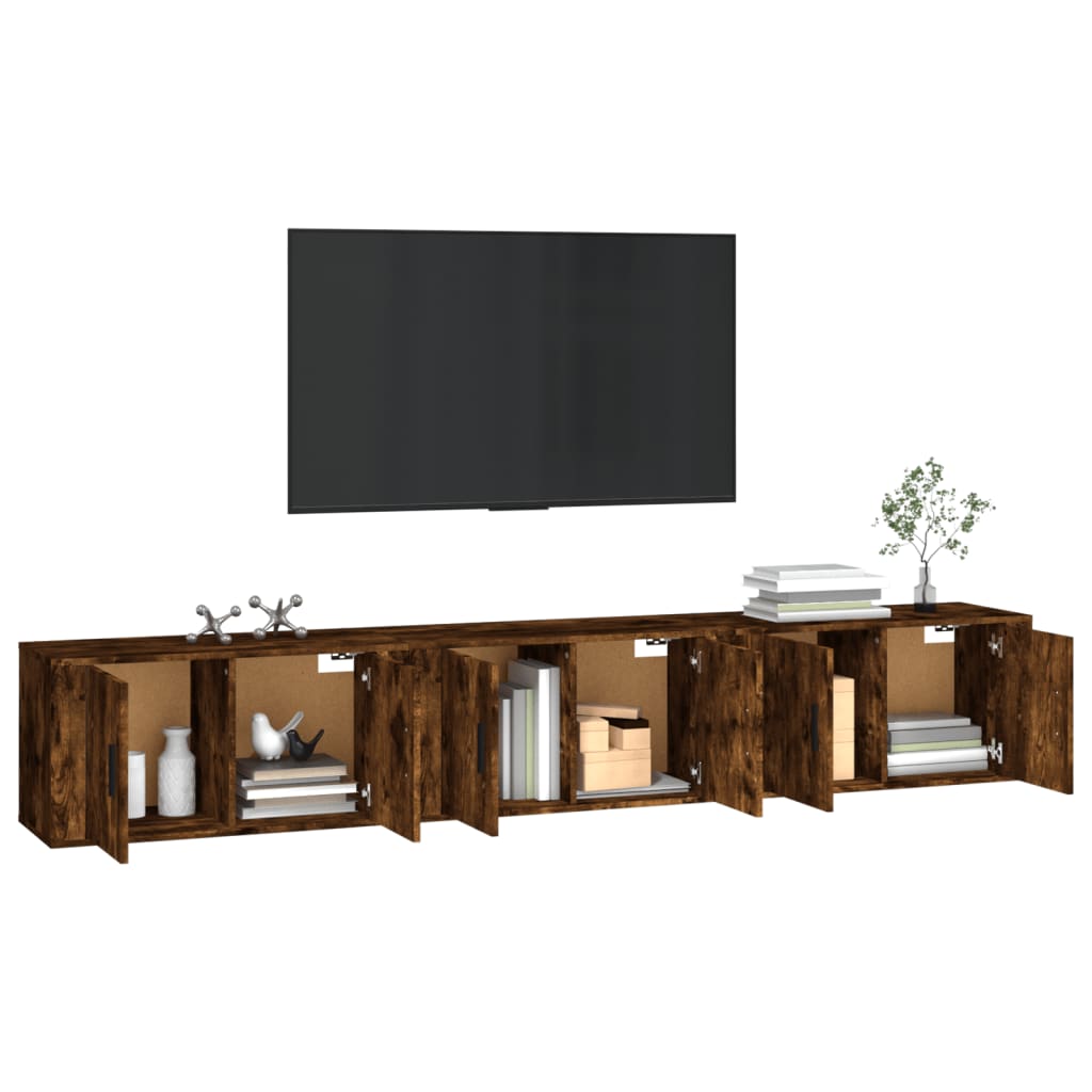 Zidni TV ormarići 3 kom boja dimljenog hrasta 80x34,5x40 cm