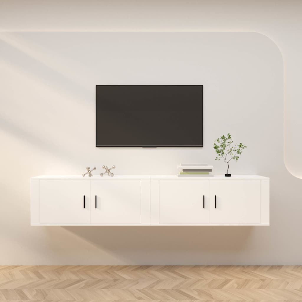 Zidni TV ormarići 2 kom bijeli 100x34,5x40 cm