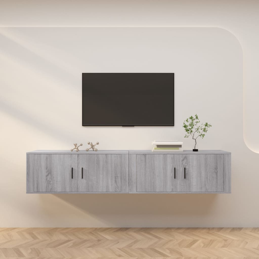 Zidni TV ormarići 2 kom boja sivog hrasta sonome 100x34,5x40 cm