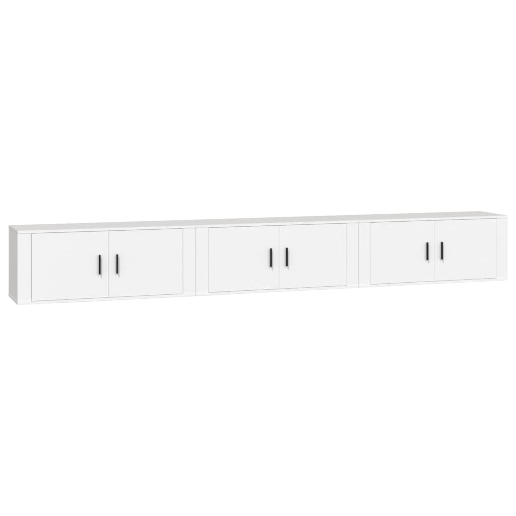 Zidni TV ormarić 3 kom bijeli 100 x 34,5 x 40 cm