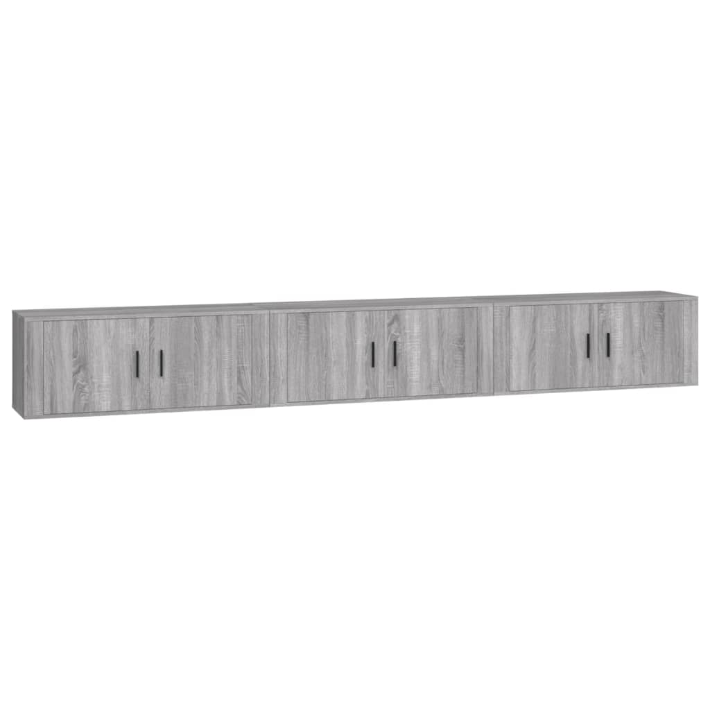 Zidni TV ormarići 3 kom boja sivog hrasta sonome 100x34,5x40 cm