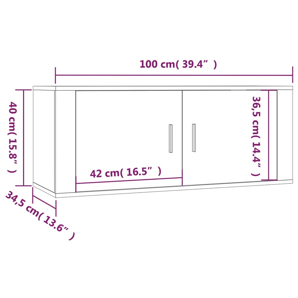 2-dijelni set TV ormarića boja hrasta sonome konstruirano drvo