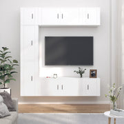 7-dijelni set TV ormarića bijeli od konstruiranog drva
