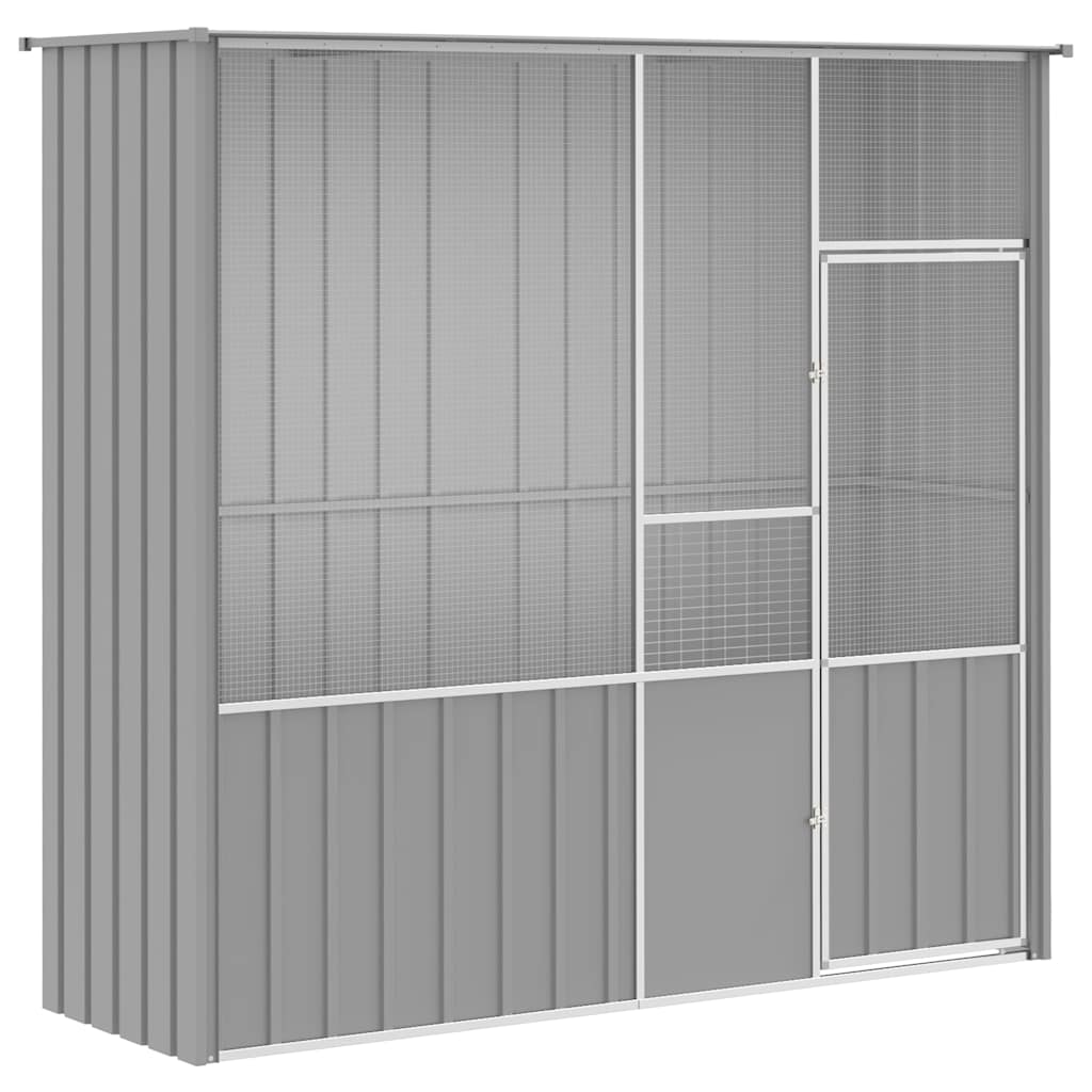 Kavez za ptice sivi 215 x 78 x 200 cm od pocinčanog čelika