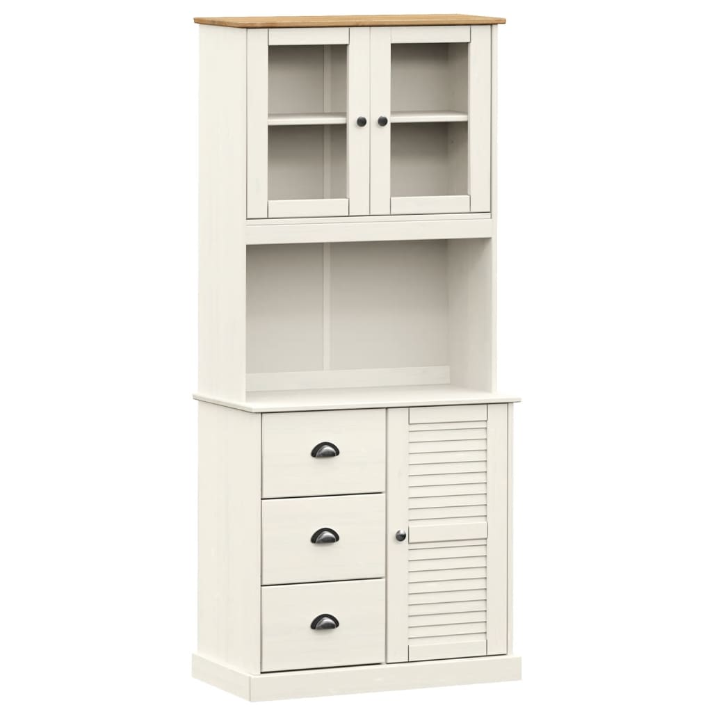 Visoka komoda VIGO bijela 78 x 40 x 175 cm od masivne borovine