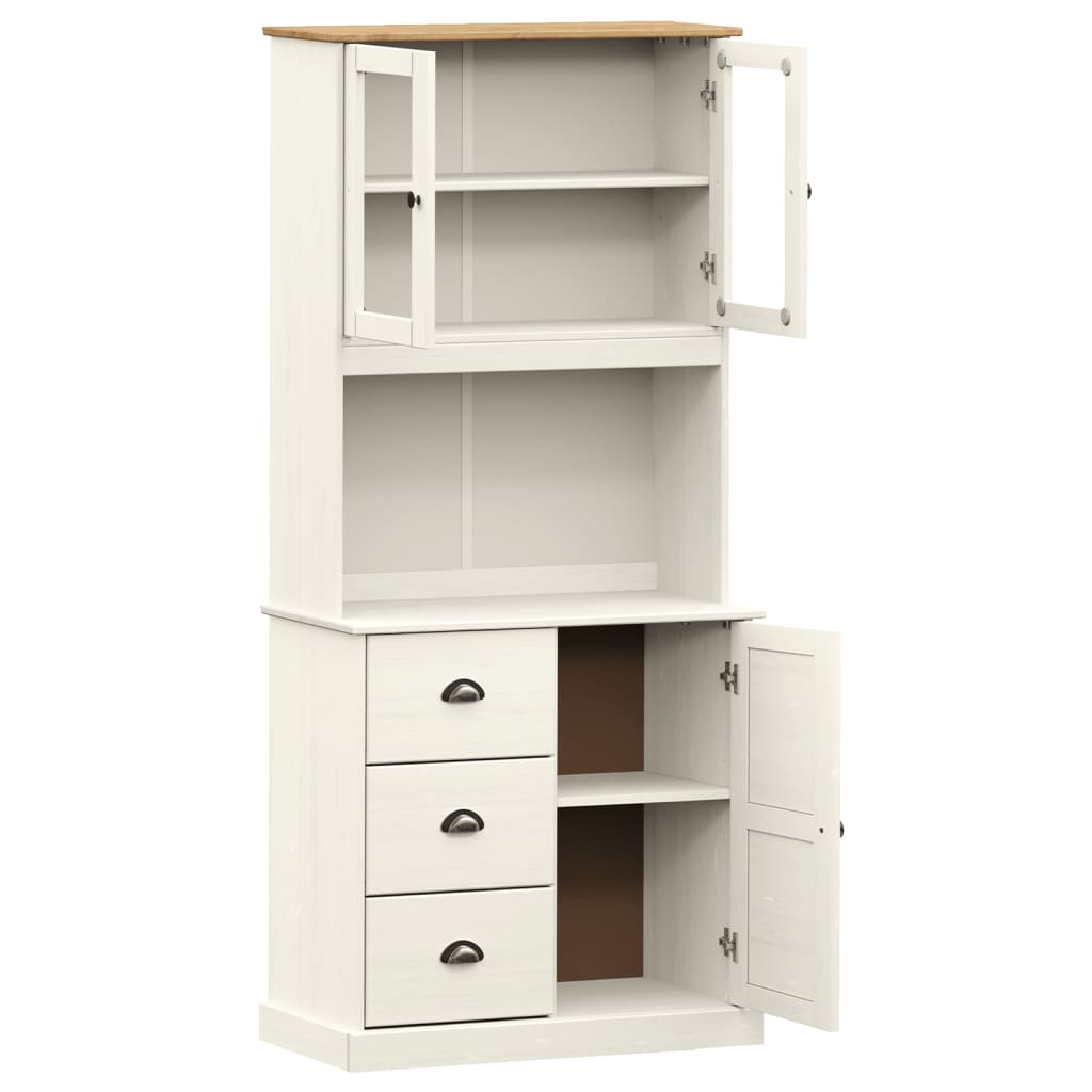 Visoka komoda VIGO bijela 78 x 40 x 175 cm od masivne borovine