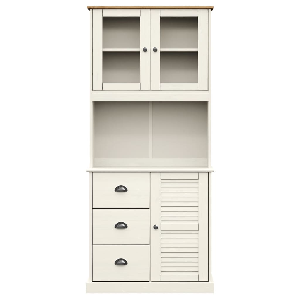 Visoka komoda VIGO bijela 78 x 40 x 175 cm od masivne borovine