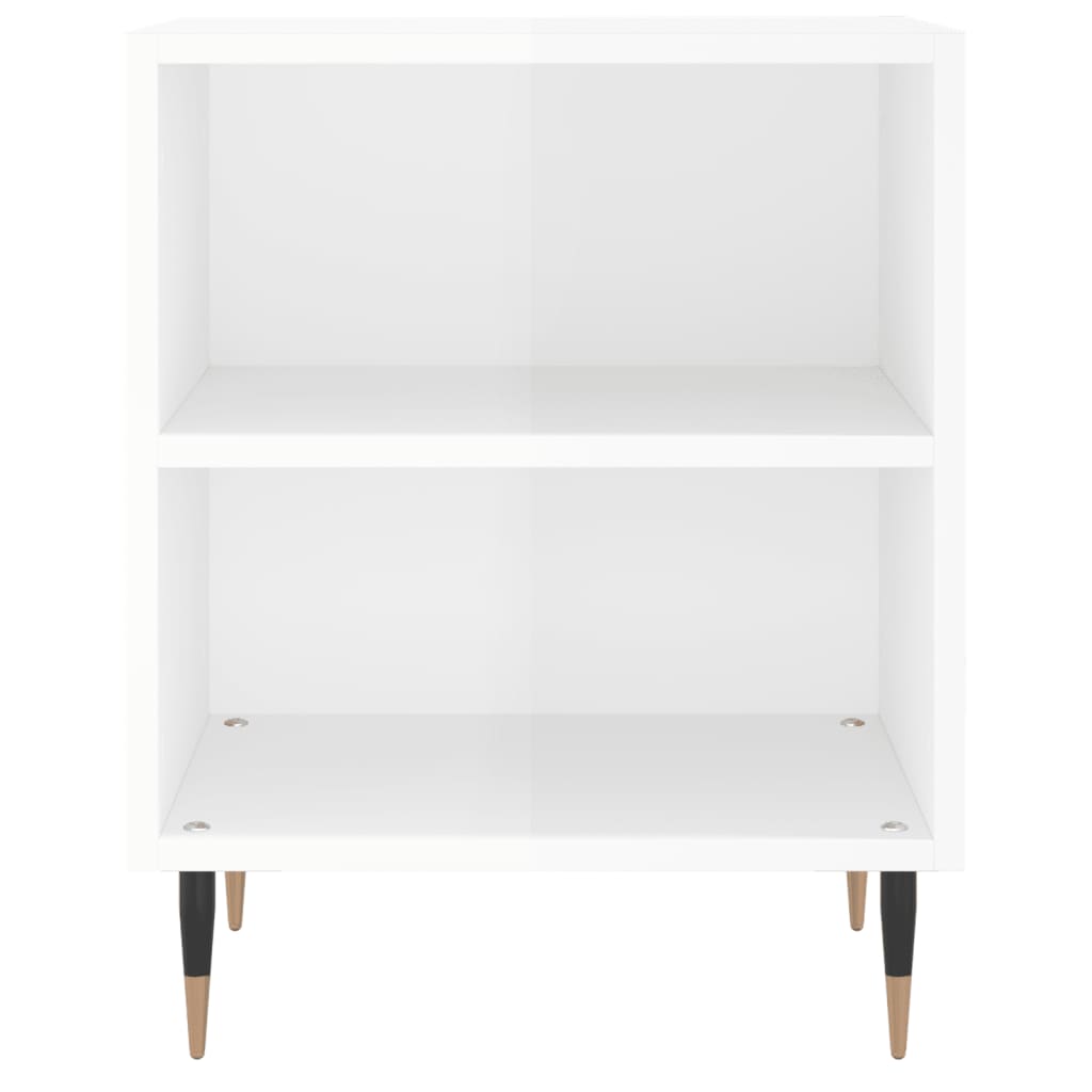 Noćni ormarići 2 kom sjajni bijeli 40x30x50cm konstruirano drvo