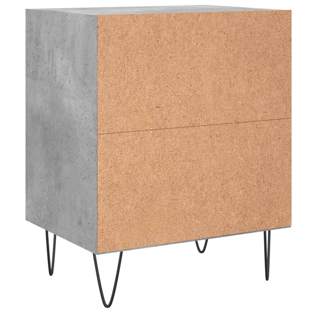 Noćni ormarići 2 kom boja betona 40x30x50 cm konstruirano drvo