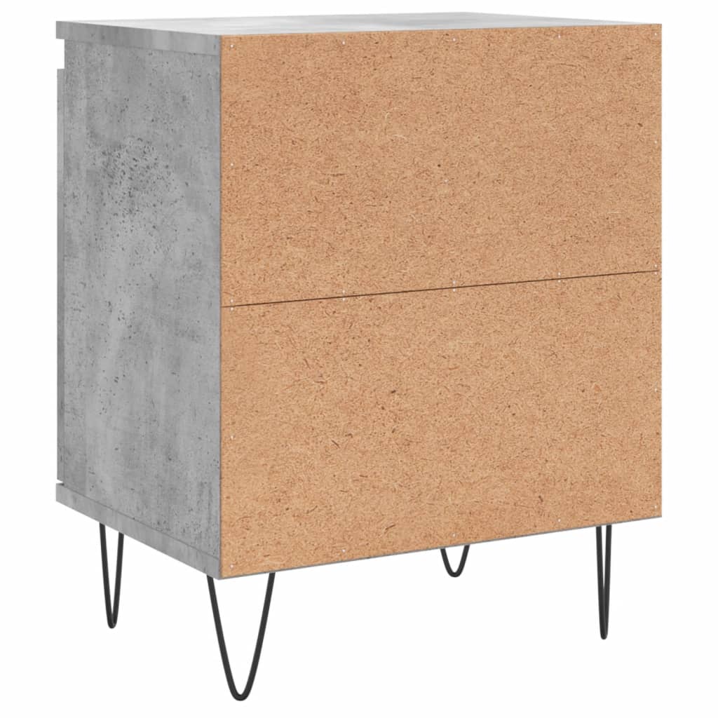 Noćni ormarići 2 kom boja betona 40x30x50 cm konstruirano drvo