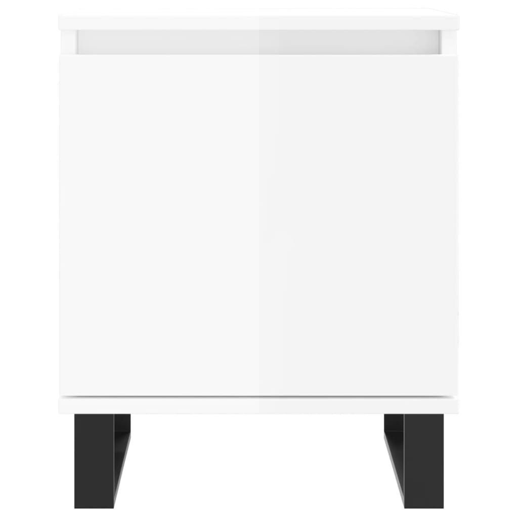 Noćni ormarići 2 kom sjajni bijeli 40x30x50cm konstruirano drvo