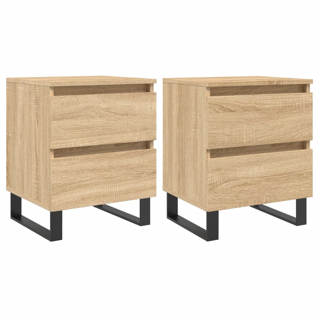 Noćni ormarići 2 kom boja hrasta 40x35x50 cm konstruirano drvo