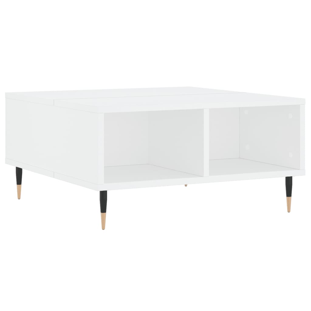 Stolić za kavu bijeli 60 x 60 x 30 cm od konstruiranog drva