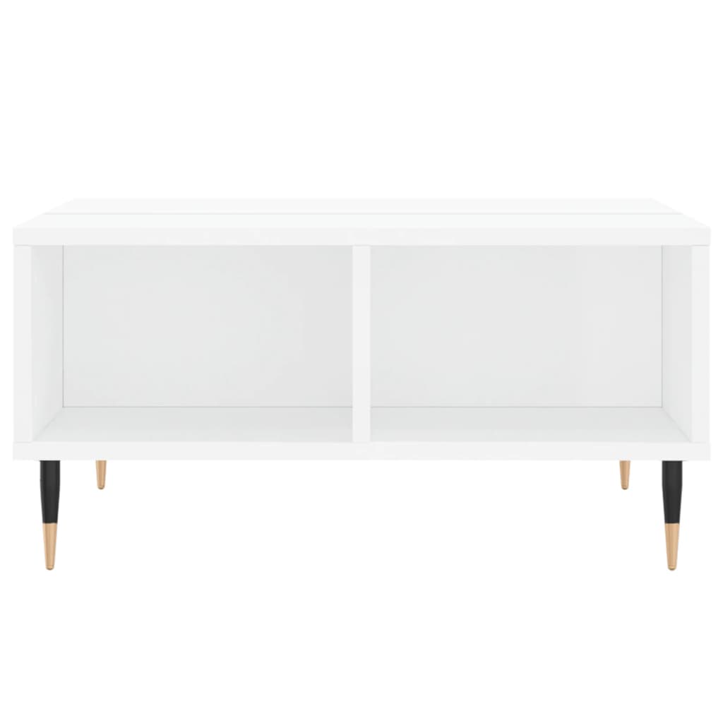 Stolić za kavu sjajni bijeli 60 x 60 x 30 cm konstruirano drvo