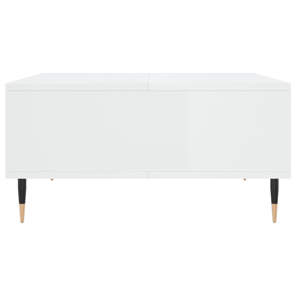 Stolić za kavu sjajni bijeli 60 x 60 x 30 cm konstruirano drvo