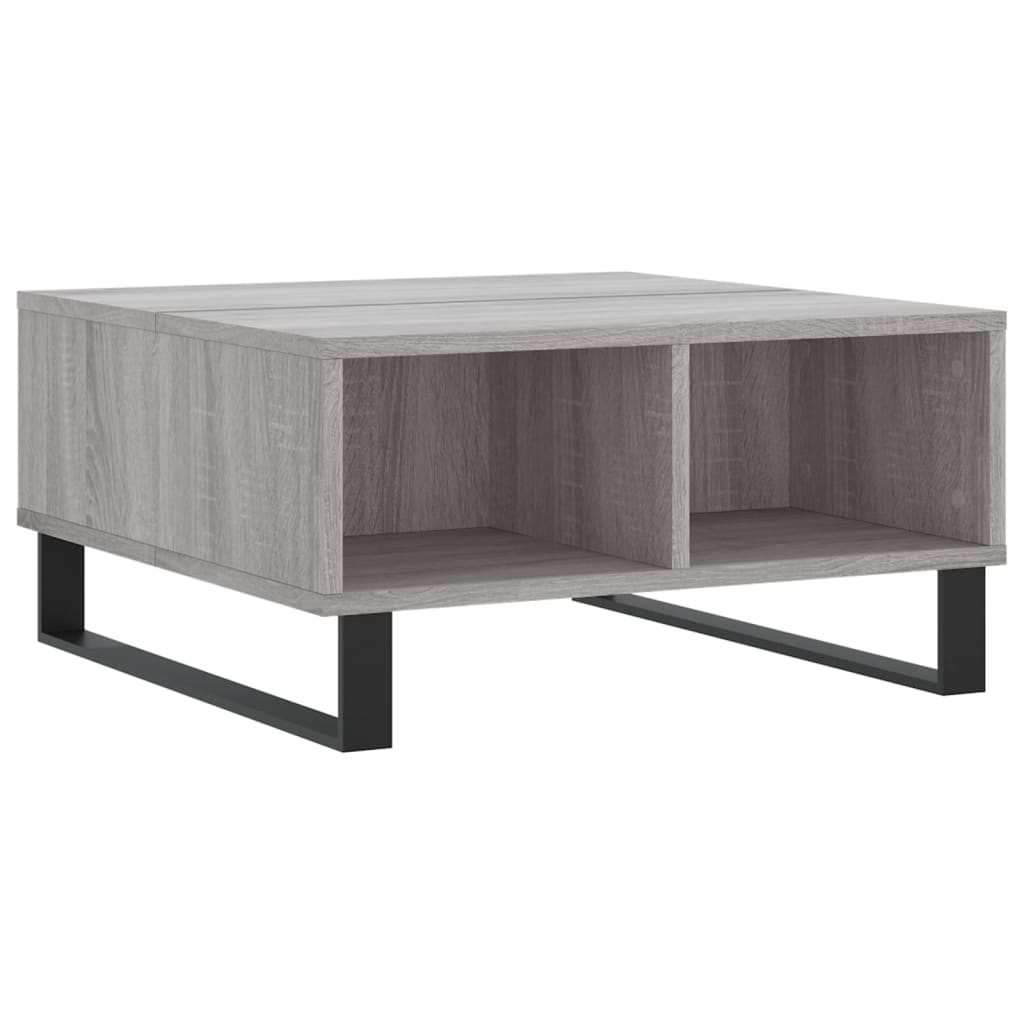 Stolić za kavu siva boja hrasta 60x60x30 cm konstruirano drvo