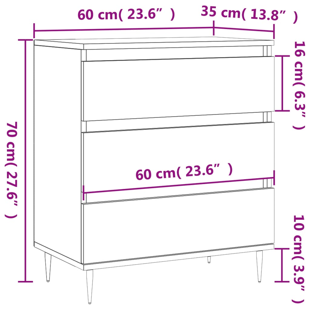 Komoda boja hrasta sonome 60 x 35 x 70 cm od konstruiranog drva