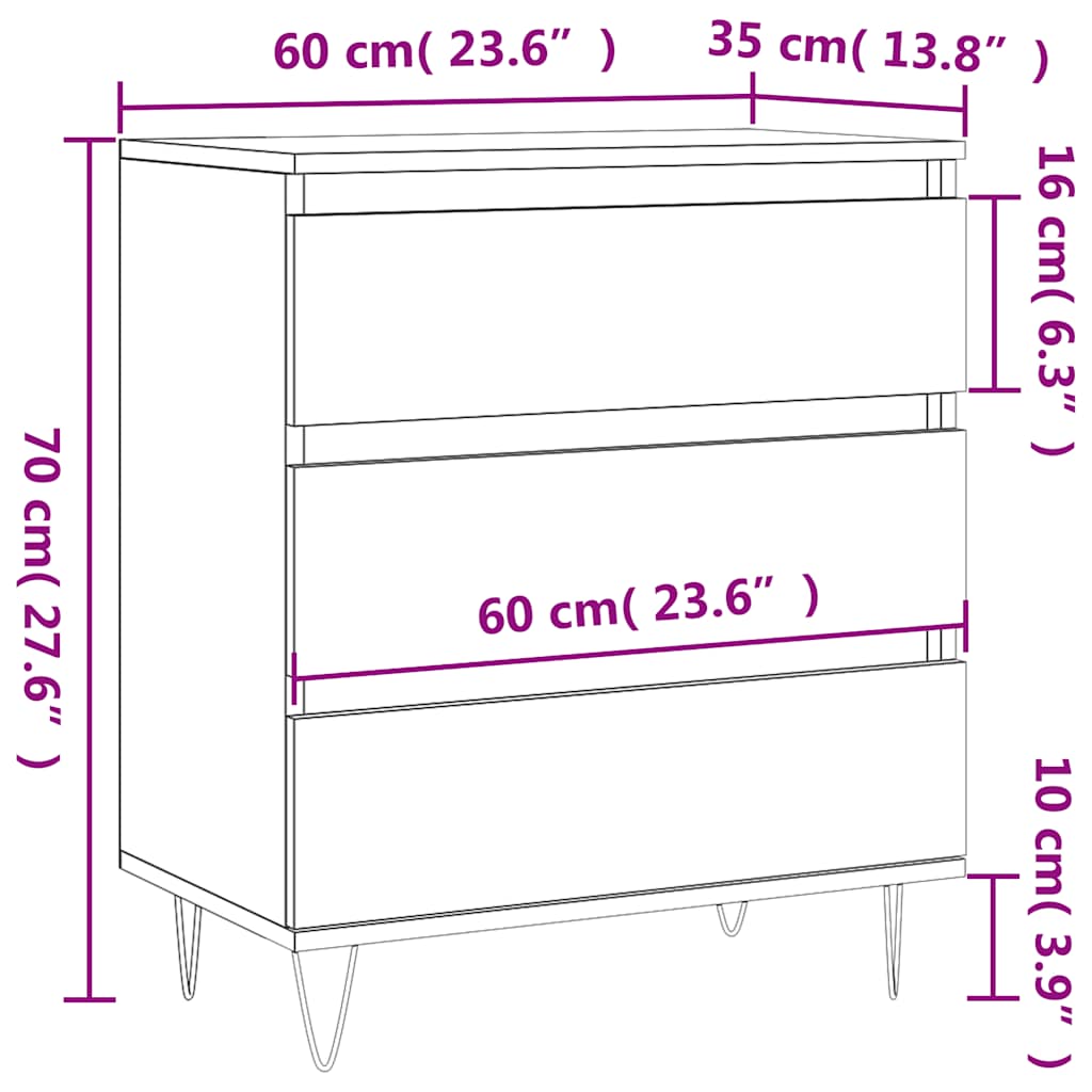 Komoda boja hrasta sonome 60 x 35 x 70 cm od konstruiranog drva