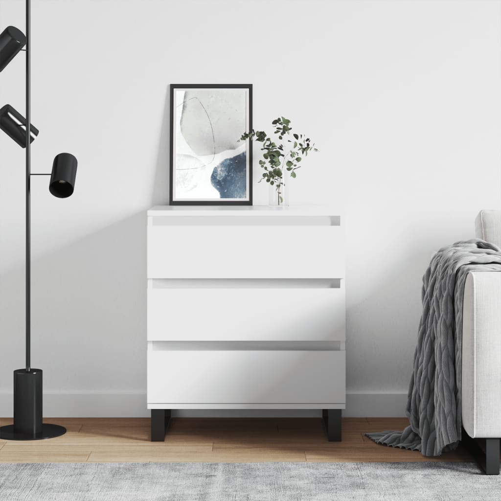 Komoda bijela 60 x 35 x 70 cm od konstruiranog drva
