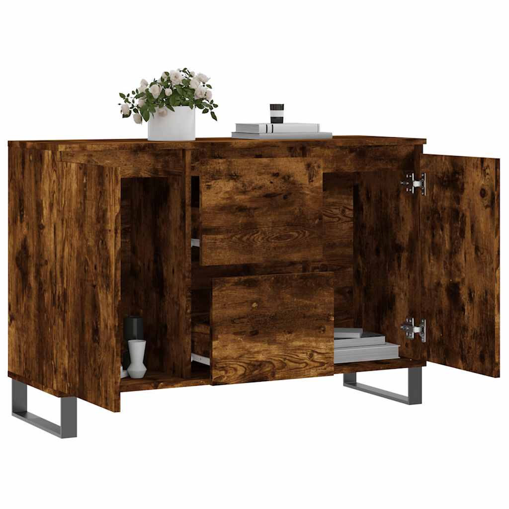 Komoda boja dimljenog hrasta 101,5x35x70 cm konstruirano drvo