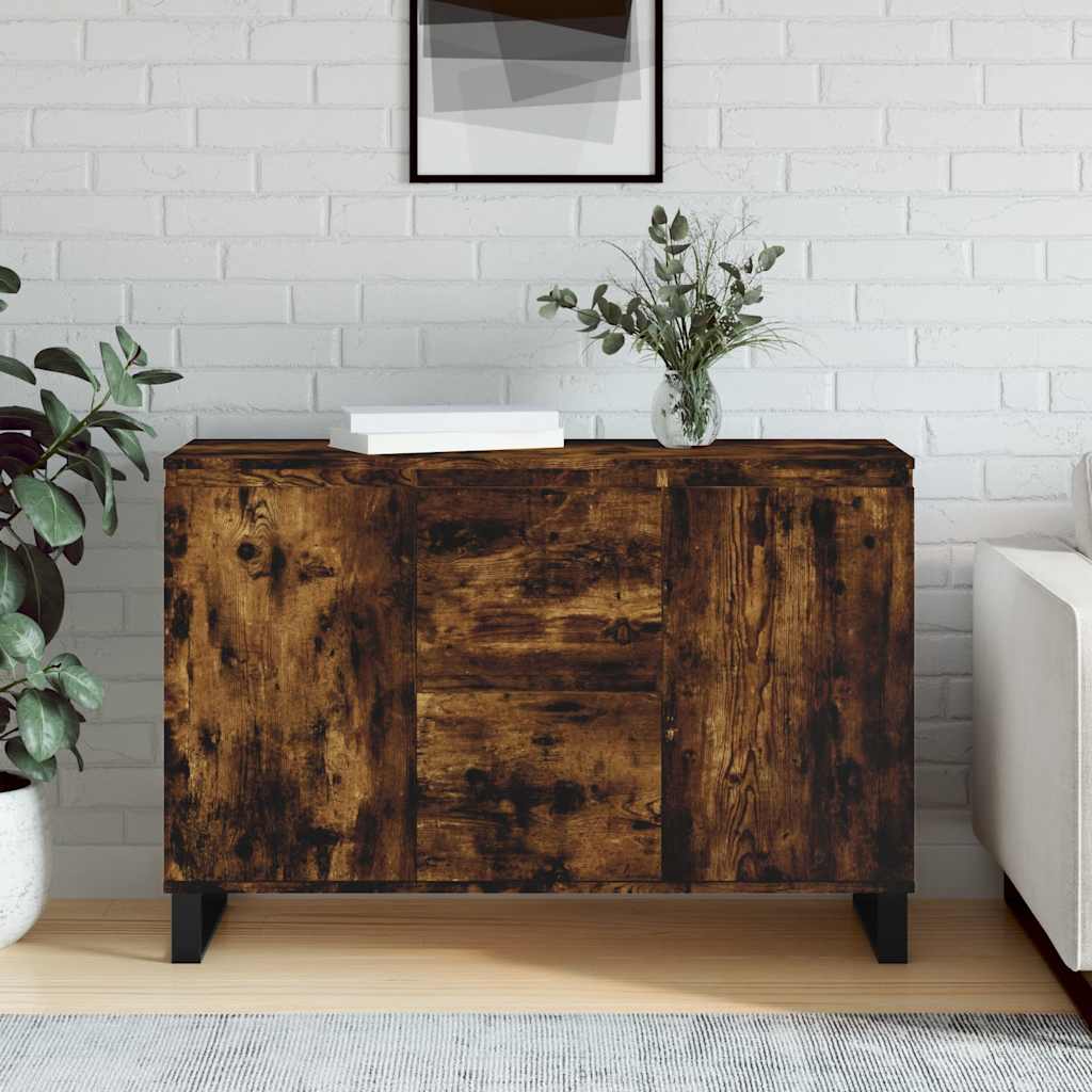 Komoda boja dimljenog hrasta 101,5x35x70 cm konstruirano drvo