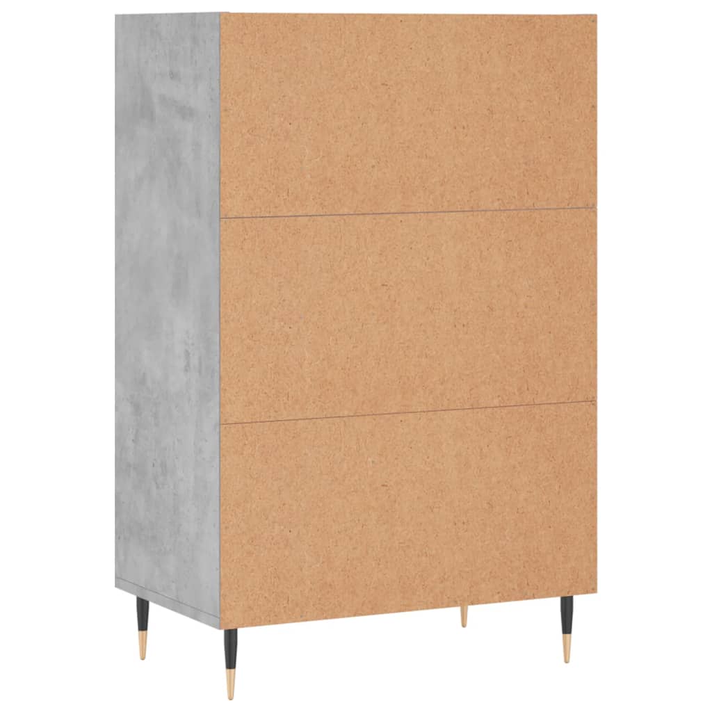 Visoka komoda siva boja betona 57x35x90 cm konstruirano drvo