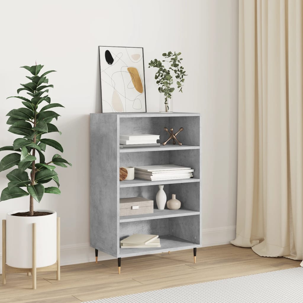 Visoka komoda siva boja betona 57x35x90 cm konstruirano drvo