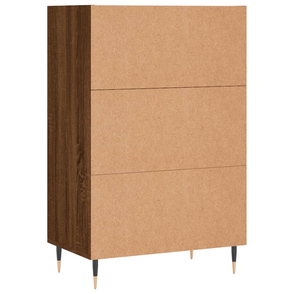 Visoka komoda smeđa boja hrasta 57x35x90 cm konstruirano drvo