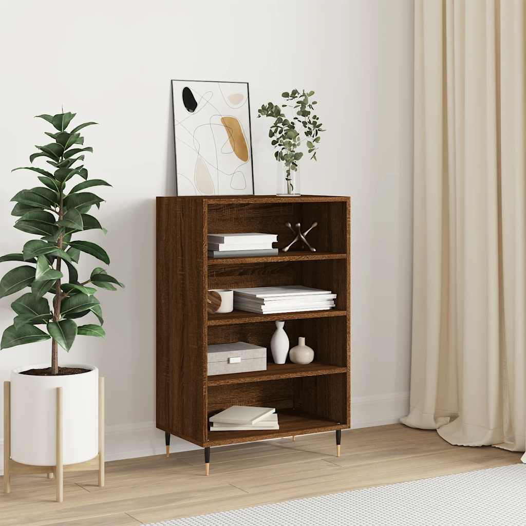 Visoka komoda smeđa boja hrasta 57x35x90 cm konstruirano drvo