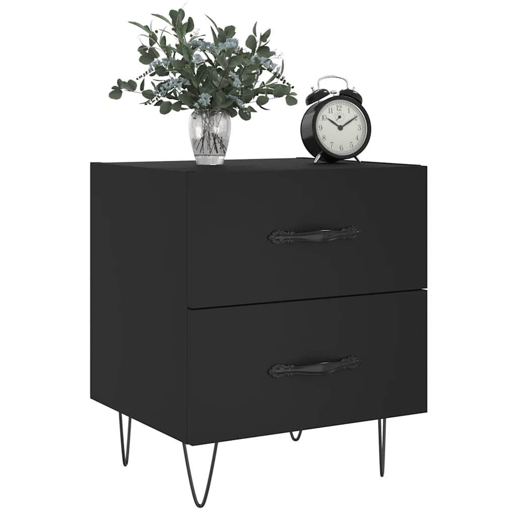 Noćni ormarići 2 kom crni 40 x 35 x 47,5 cm konstruirano drvo