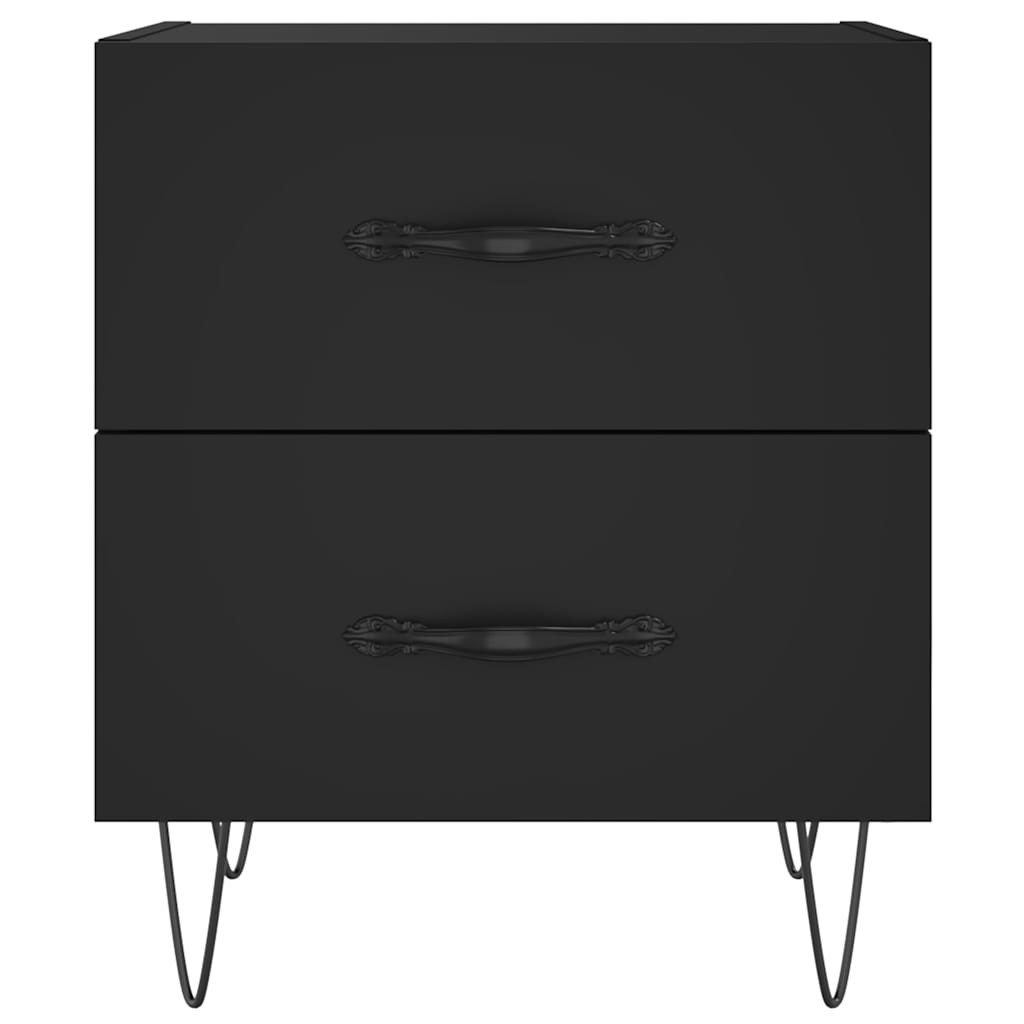 Noćni ormarići 2 kom crni 40 x 35 x 47,5 cm konstruirano drvo