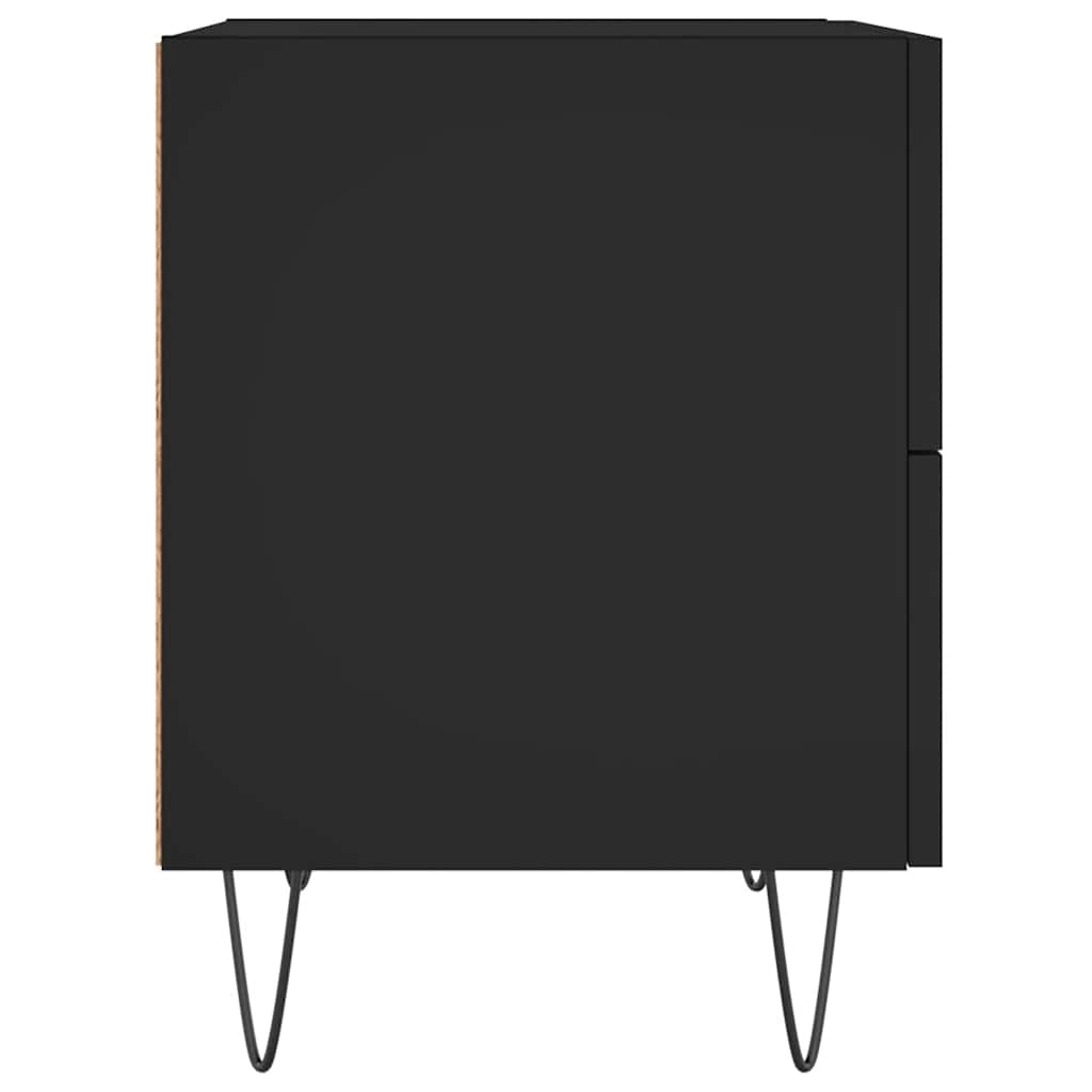 Noćni ormarići 2 kom crni 40 x 35 x 47,5 cm konstruirano drvo
