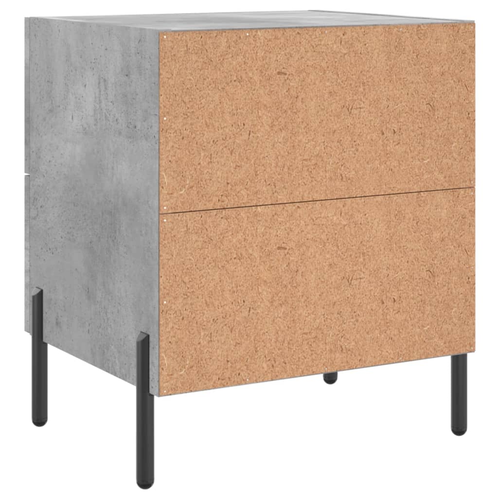 Noćni ormarići 2 kom boja betona 40x35x47,5cm konstruirano drvo