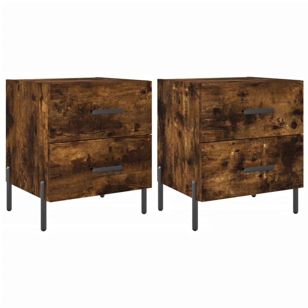 Noćni ormarići 2 kom boja hrasta 40x35x47,5cm konstruirano drvo