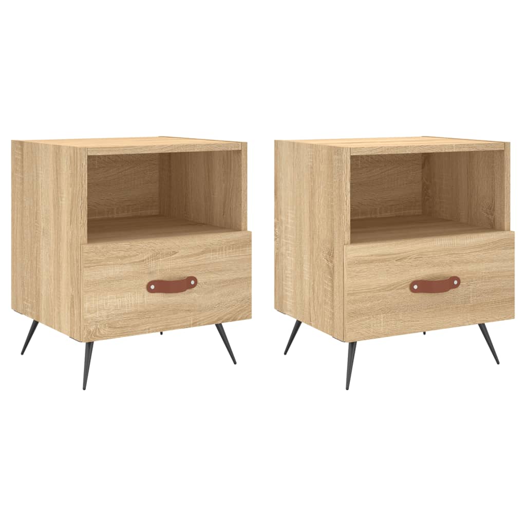 Noćni ormarići 2 kom boja hrasta 40x35x47,5cm konstruirano drvo