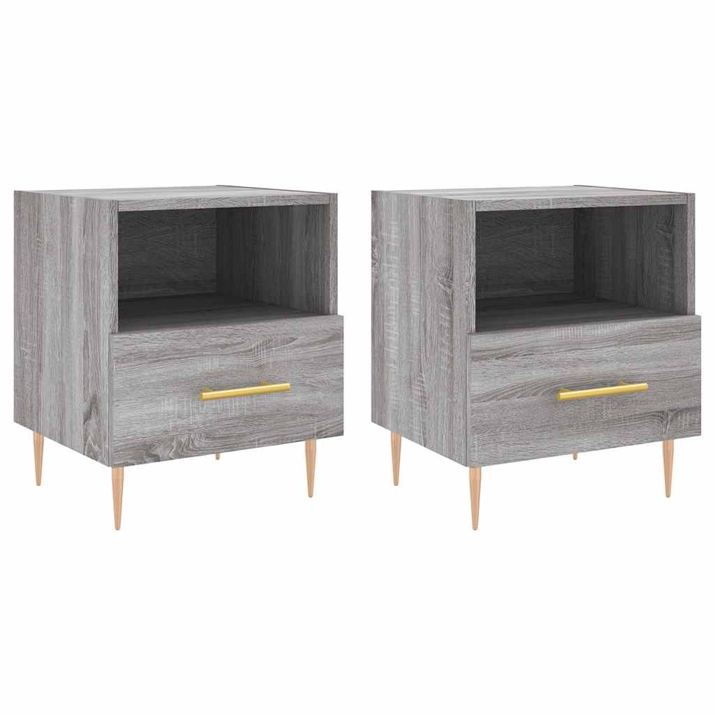 Noćni ormarići 2 kom boja hrasta 40x35x47,5cm konstruirano drvo