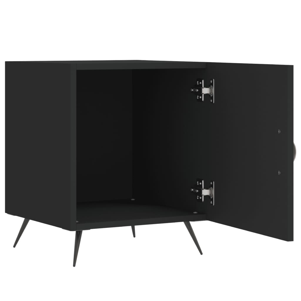 Noćni ormarići 2 kom crni 40 x 40 x 50 cm od konstruiranog drva