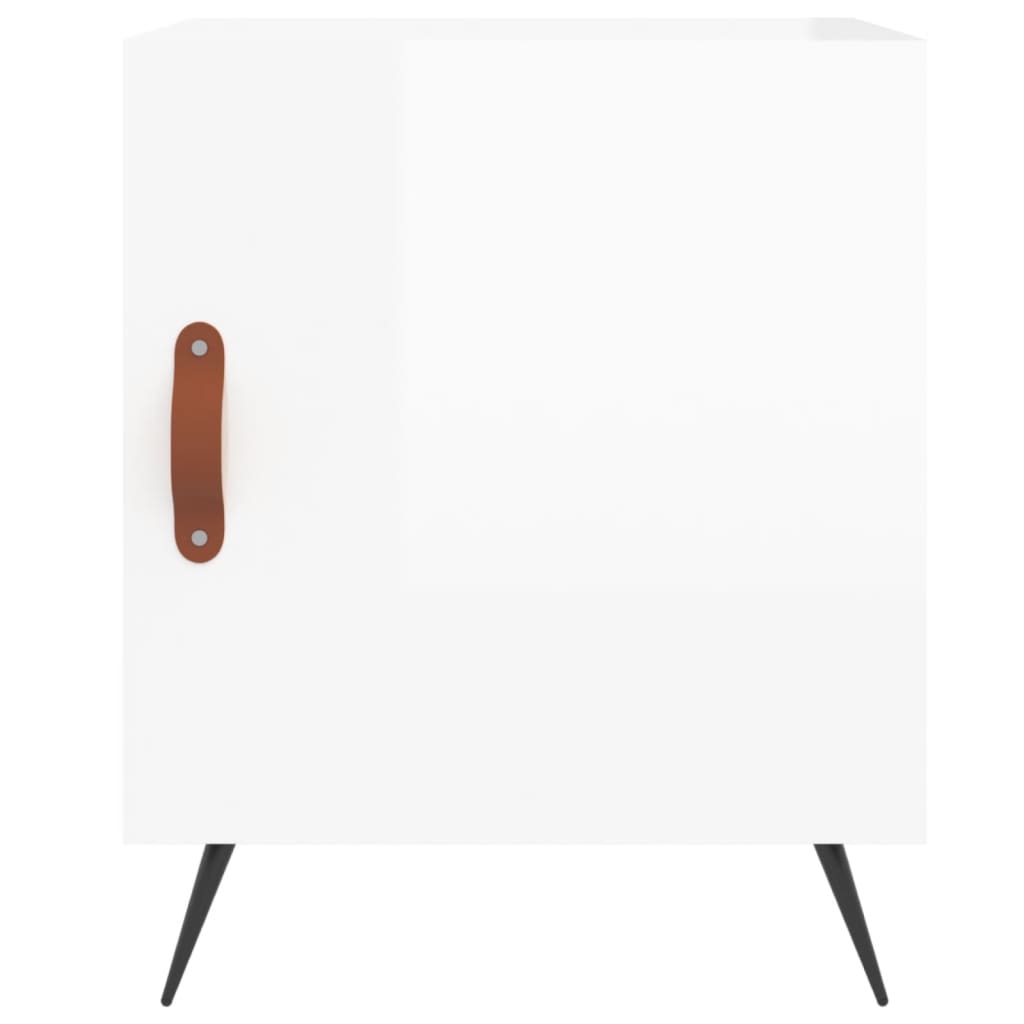 Noćni ormarići 2 kom sjajni bijeli 40x40x50cm konstruirano drvo