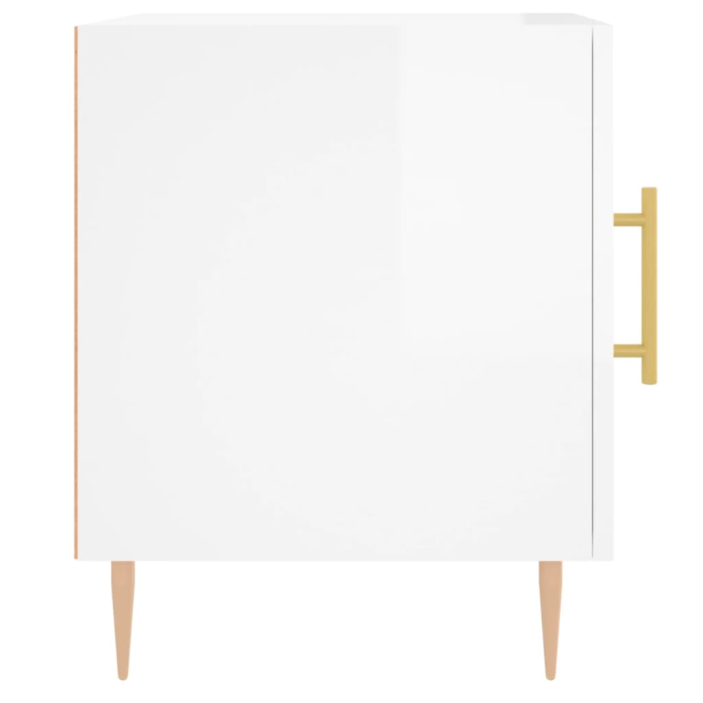 Noćni ormarići 2 kom sjajni bijeli 40x40x50cm konstruirano drvo