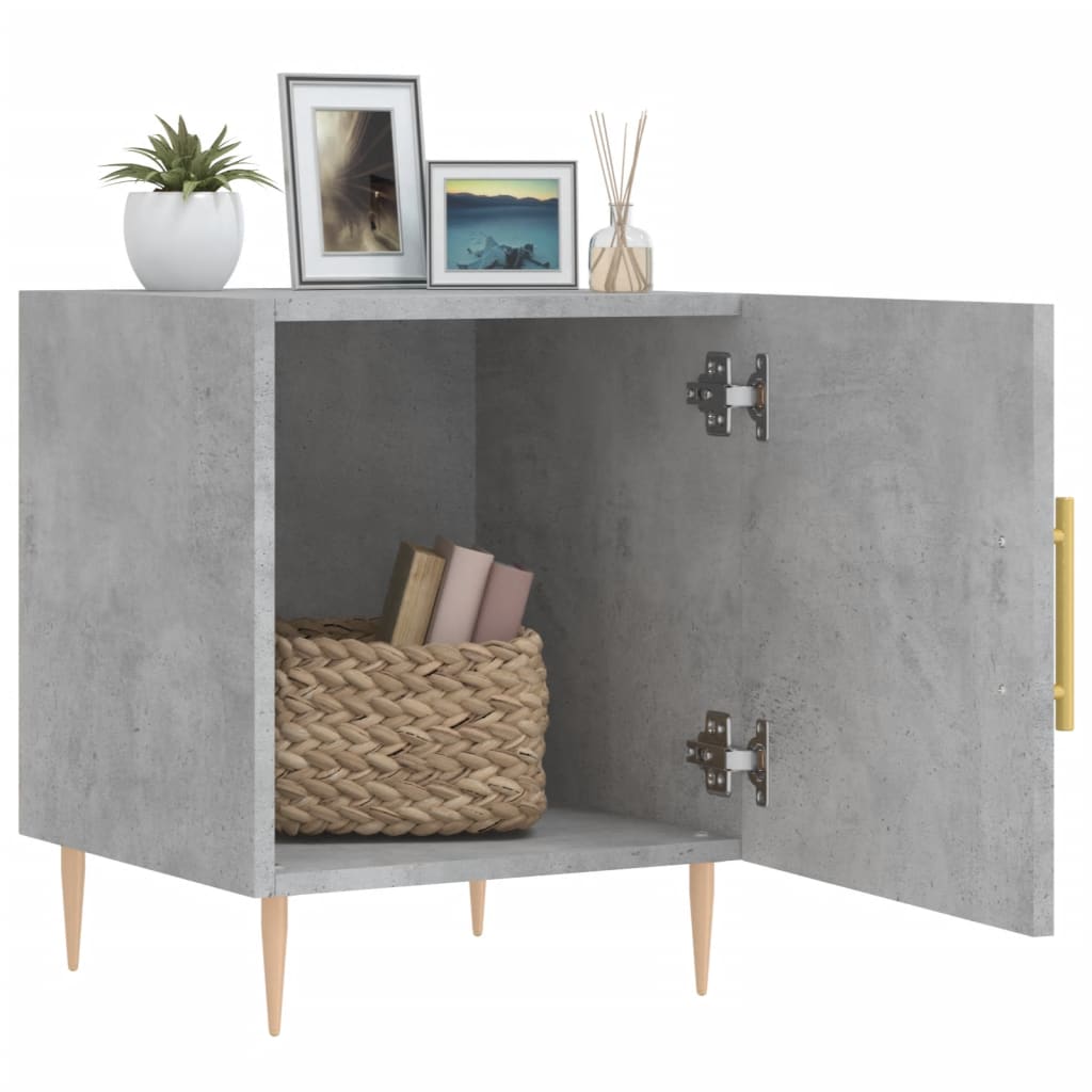 Noćni ormarići 2 kom boja betona 40x40x50 cm konstruirano drvo