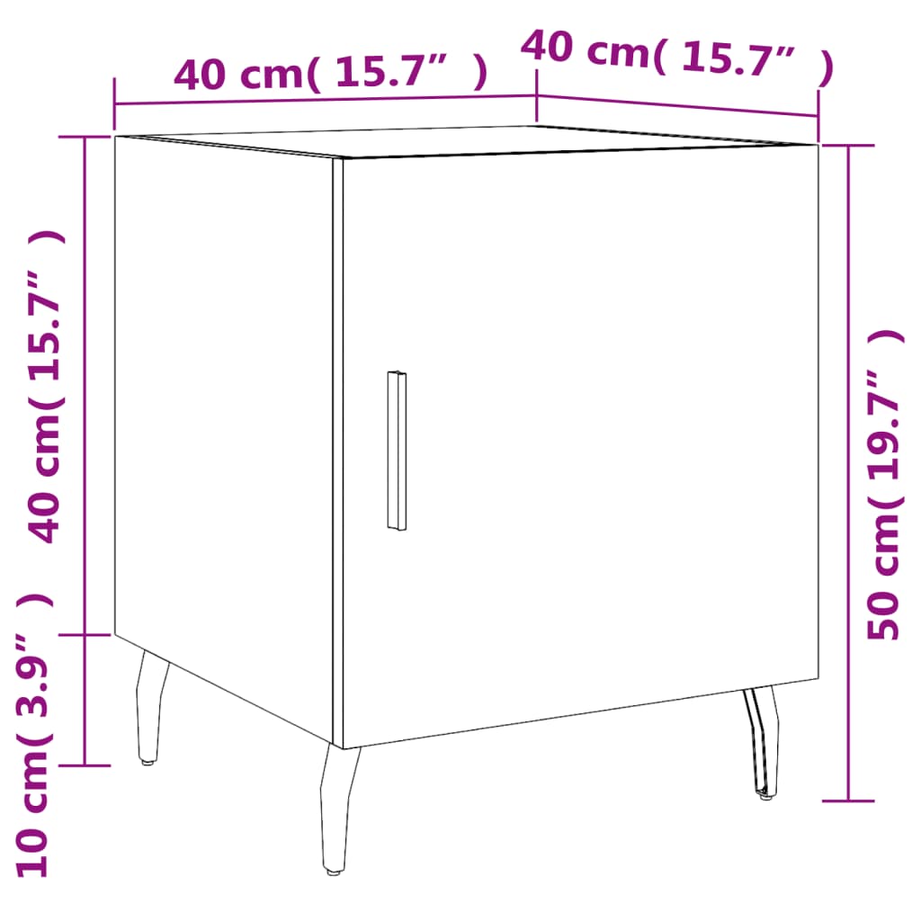 Noćni ormarići 2 kom boja hrasta sonome 40 x 40 x 50 cm drveni