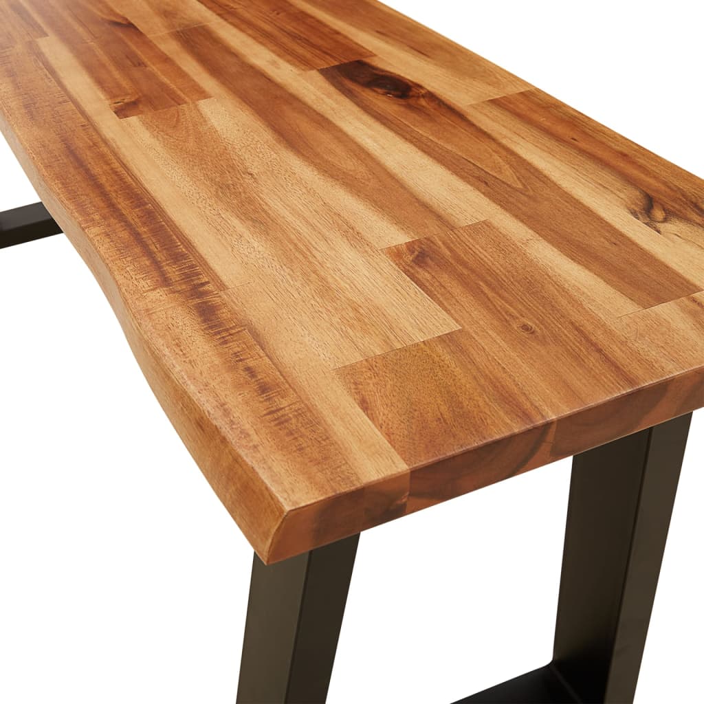 Klupa sa živim rubom 110 cm od masivnog bagremovog drva