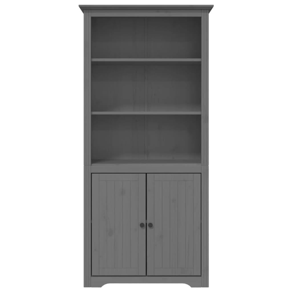 Regal za knjige BODO sivi 80x40x173 cm od masivne borovine